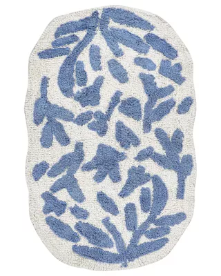 Tapis de bain DERIK Bleu 60 x 90 cm Coton