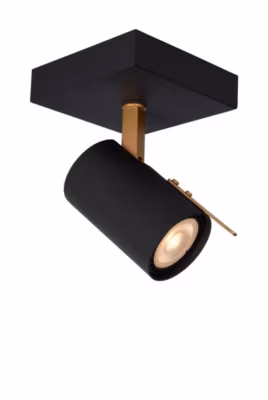 Spot plafond GRONY en métal avec 1xGU10 – Noir – Lucide