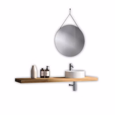 Ensemble 3 pièces SOLMIRA chêne/blanc