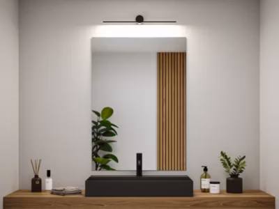 Éclairage de miroir LED Sava IP44 3000K 300lm 230V 5W Noir mat