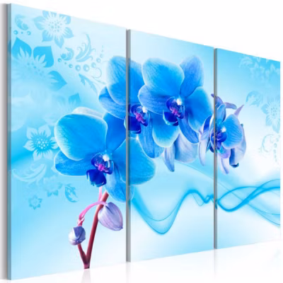 Tableau Fleurs Ethereal orchid – blue 60×40 cm