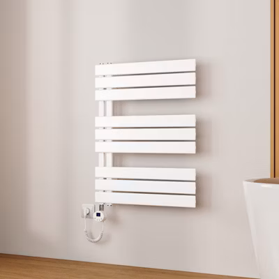 EMKE Radiateur Sèche-Serviettes Électrique 762×600 mm, Blanc 400W, WiFi, Modes Intelligents, Détection Fenêtre