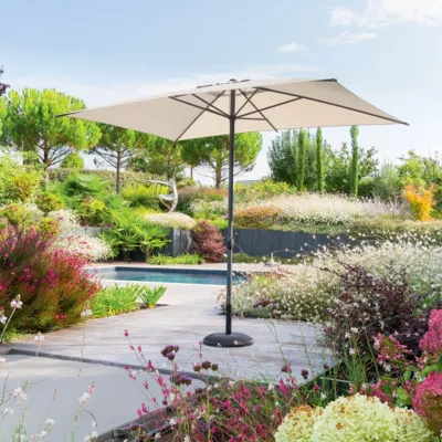 Parasol droit rectangulaire inclinable Loompa blé 2,5 x 2,5 m – Hespéride