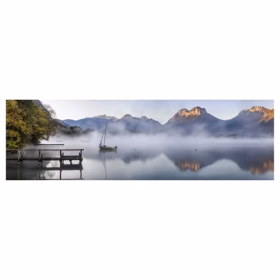 Brise vue trompe l&rsquo;oeil imprimé ANNECY, H.1.5 x L.5 m, 100% occultant, Made in France par Scenolia + kit de fixation offert