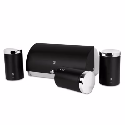 Berlinger Haus: Lot 7 Couteaux inox Manche ergonomique, Support bambouCouteau Chef 20 cm, Design de sécurité noir, Black Vantage