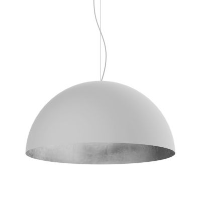 LUMICOM – VENICE Suspension, 1xE27, max 42W, métal, blanc mat/feuille argent, D.60cm