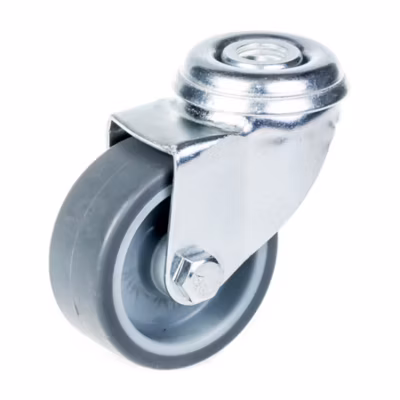 Roulette de 50 mm (2 pouces) à bandage en caoutchouc gris, pivotante, capacité de charge de 40 kg