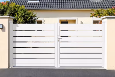 Portail battant 4m VOGEL H.140cm blanc aluminium