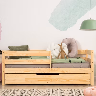 Lit 90×200 sommier et tiroir inclus Diane Bois