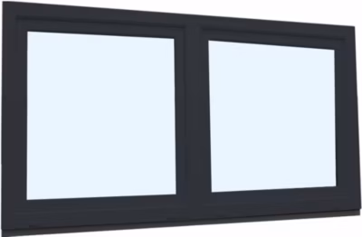 Fenêtre oscillo-battante double vantaux PVC anthracite et blanc L 1400mm x H 850mm ouvrant droit