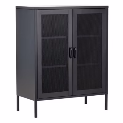 Buffet 2 Portes en Métal « Misha » 101cm Noir