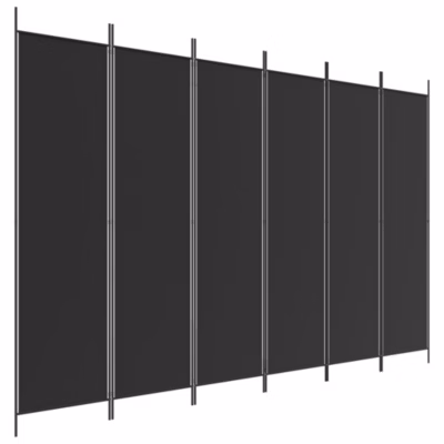 Cloison de séparation 6 panneaux Noir 300×200 cm Tissu vidaXL