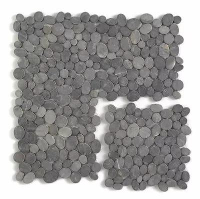 Carrelage de mosaïque (Boite de 1m²) / Plaque mosaïque mur et sol en marbre naturel coloris gris mat – 33 x 33 cm