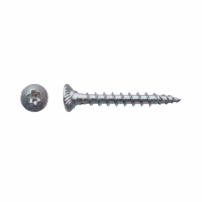 500 Vis Bois TK3 Tête Fraisée Crantée Torx F/Total 4.5 x 25 mm – Zingué blanc – D-Work