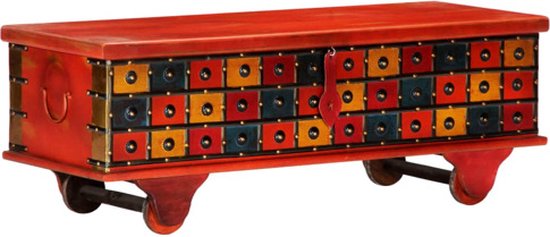 Boîte de rangement 110x40x40 cm bois d&rsquo;acacia massif rouge