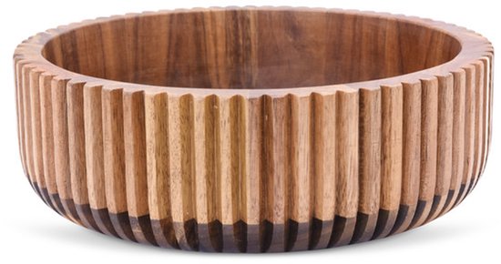 Bol en bois d&rsquo;acacia Ø 26 x 8 cm – Coupe à fruits et bol de service décoratifs en bois