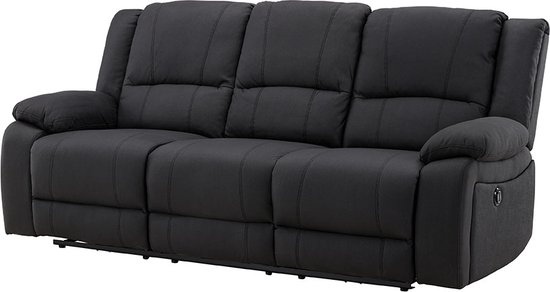Canapé Singapour fauteuil 3 places noir.
