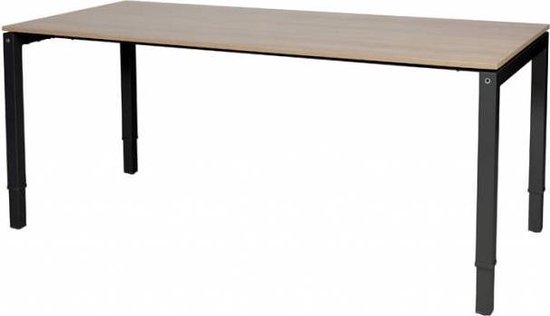 Bureau ajustable Schaffenburg – Garland 180×80 Havana Cherry – structure noire