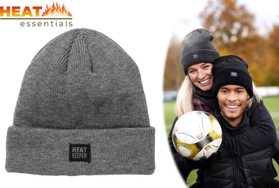 Bonnet Thermo unisexe – Bonnet homme – Bonnet femme – Doublure polaire – Coupe-vent/imperméable – Grijs – Taille unique – Bonnet