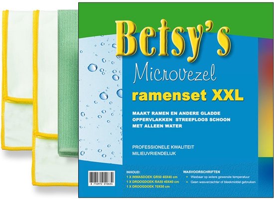 Betsy&rsquo;s Microfibre Window Set XXL 40*40+70*50+40*40 Vert
