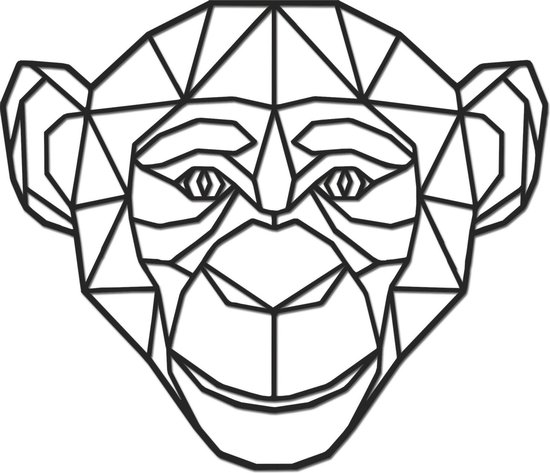 Bois-Cadeau – Singe – Petit – Zwart – Animaux et formes géométriques – Bois – Découpé au laser