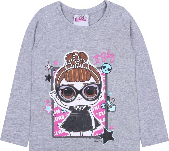Blouse fille grise à manches longues de LOL Surprise
