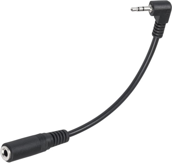 Câble Audio – Jack 2,5 mm (m) vers Jack 3,5 mm (f) – 0,17 m – Zwart