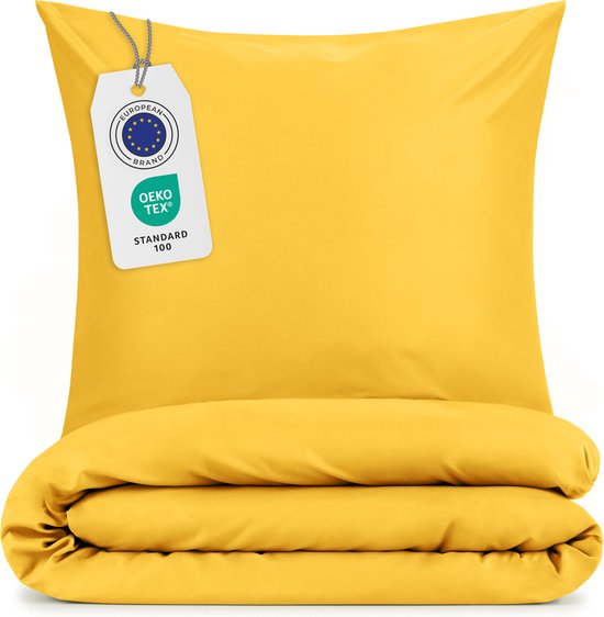 Blumtal Evolon® Housse de couette avec Kussensloop – Anti-Allergique – Contre les acariens – 260 x 220 cm – 2 Taies d&rsquo;oreiller 50 x 75 cm – Jaune moutarde
