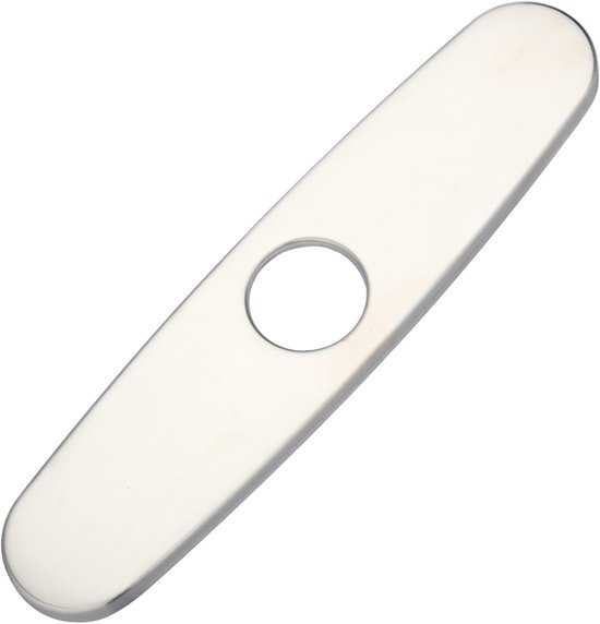 Cache-robinet décoratif – Plaque de recouvrement pour évier – Plaque de robinet de cuisine – Acier inoxydable – Cache-trou de robinet – Pour meubles de salle de bain, lavabo, robinet de cuisine – Accessoires de salle de bain – 253 × 63 mm – Argent