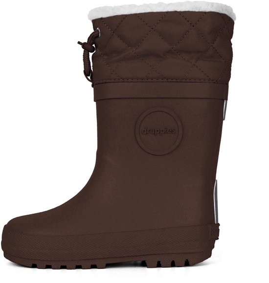 Bottes d&rsquo;hiver Druppies pour femme – Bottes de pluie pour femmes doublées – Bottes de neige pour femme – Chocolat Brownie – Pointure 37