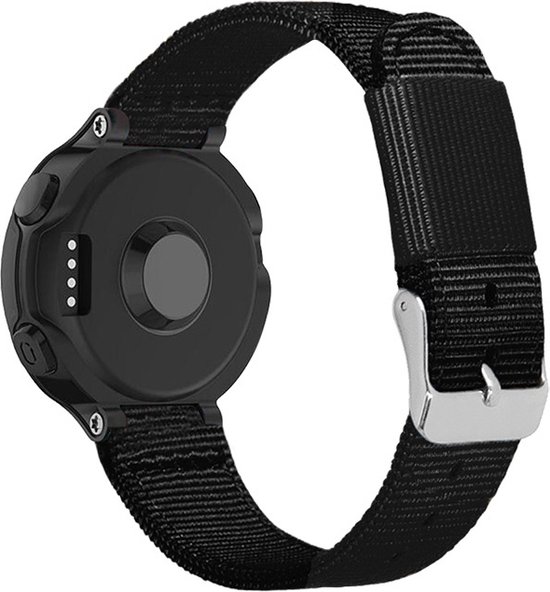 Bracelet à boucle en nylon Strap-it adapté pour Garmin Forerunner 735xt / 235 / 230 / 220 / 630 / 620 – Bracelet de montre tissé – Dragonne – Zwart