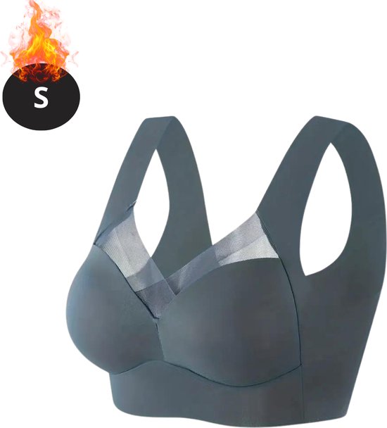 BH Nivard sans armatures – Sans Bracelets – Soutiens-gorge -gorge Push -up – Soutien-gorge Comfort – Confortable – Solide – Femme – Bleu foncé – Taille S