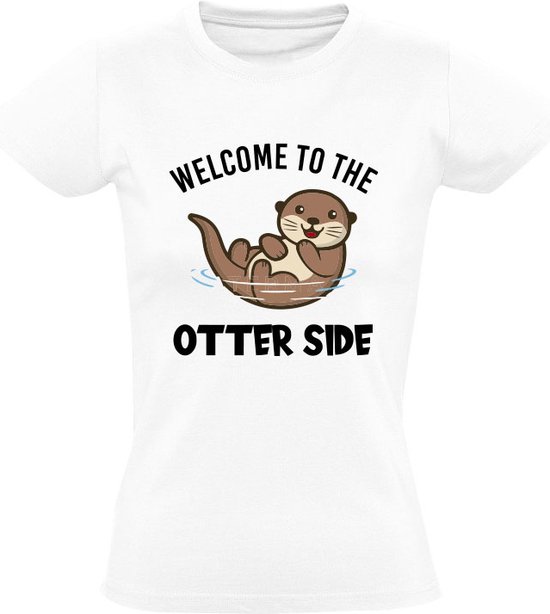 Bienvenue du côté des loutres T-shirt femme – animaux – nature – doux – jeu de mots – mignon – mammifère – mignon