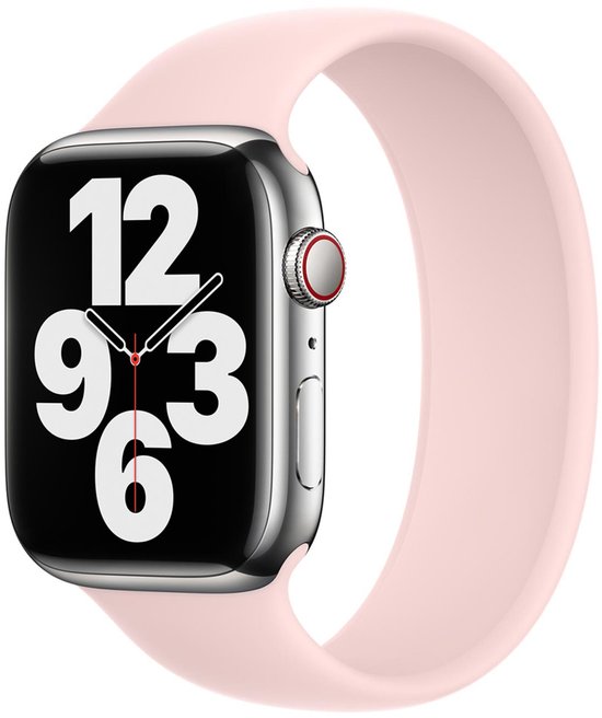 Boucle solo en Siliconen Apple pour Apple Watch | 44 mm – Taille 6 – Pink Chalk