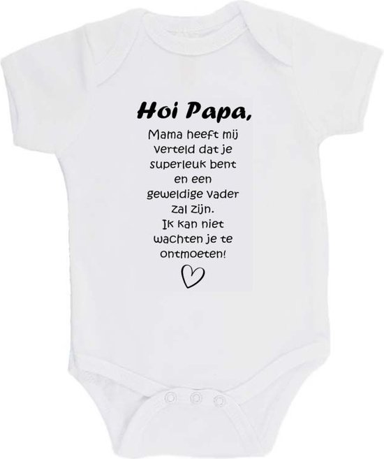 Body Soft Touch avec Texte « Hi Papa… » – Wit/ Noir – Taille 62/ 68 Annonce de Grossesse – Enceinte – Annonce de Grossesse – Annonce de Bébé – Attendant