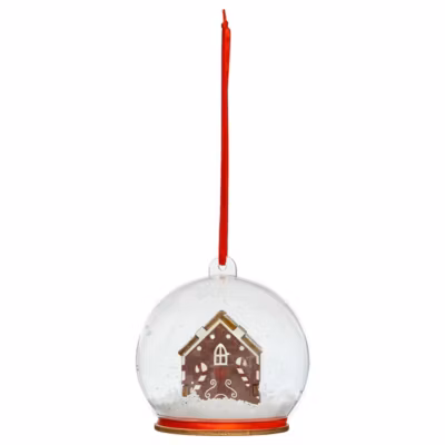 Boule de noel transparente maison biscuit