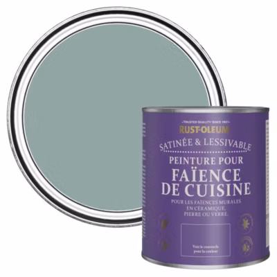 Peinture Bleue pour Faïence de Cuisine, Satin – RUST-OLEUM – Bleu Gris 750ml