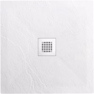 BALNEO Receveur de douche antidérapant carré en composite blanc bas 80×80 cm