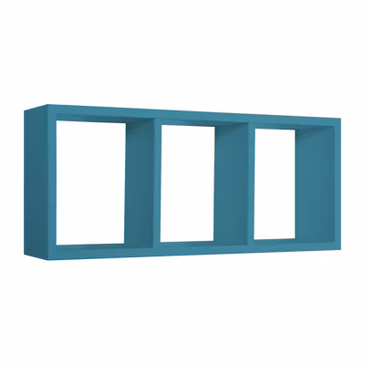 Étagère murale, bibliothèque flottante, étagère murale, bleu atoll, 70x30x15,5 cm – Tristano