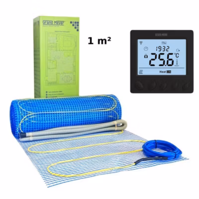 Kit chauffage au sol 1 m², 170 W/m² + W390 thermostat Wi-Fi programmable
