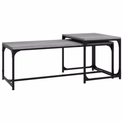 823340 vidaXL Tables basses 2 pcs Sonoma gris Bois d&rsquo;ingénierie