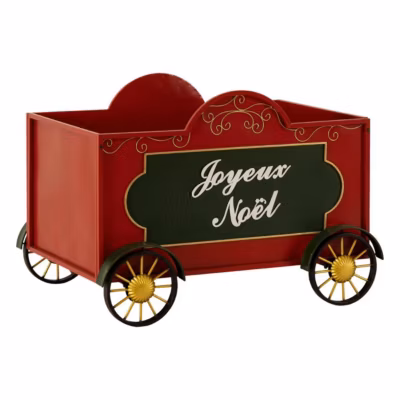 Décoration exterieur wagon rouge joyeux noël l106cm en métal – feeric lights & christmas