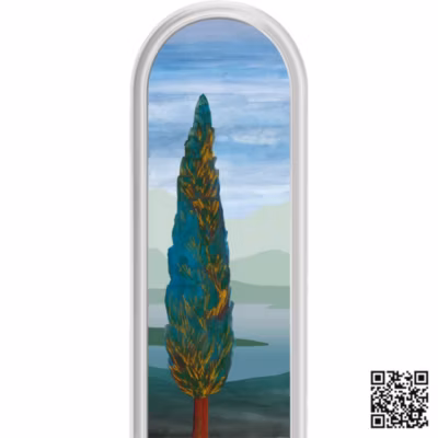 Grand Décor Panoramique Découpé, Arche boiserie paysage de Toscane IV, 204cm X 83 cm