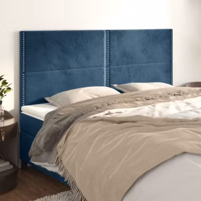 3116250 vidaXL Têtes de lit 4 pcs Bleu foncé 80x5x78-88 cm Velours