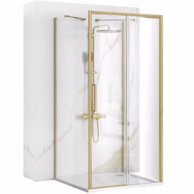 Cabine De Douche Rea Rapid Slide 140X80 Brush Gold