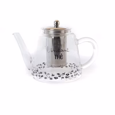 Théière infuseur flore en verre