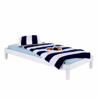 Lit futon TAIFUN, en pin massif, 90 x 200 cm, lasuré blanc