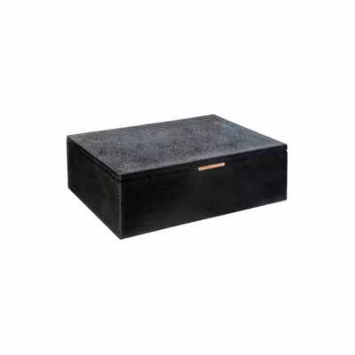 Boîte à Bijoux « Grainé » 26cm Noir