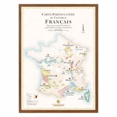 Affiche 50×70 cm – La Carte des Vins de France – LA CARTE DES VINS SVP