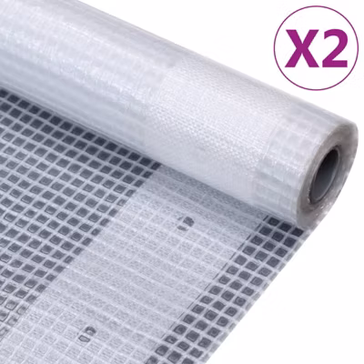Bâches Leno 2 pcs 260 g m² 2×6 m Blanc